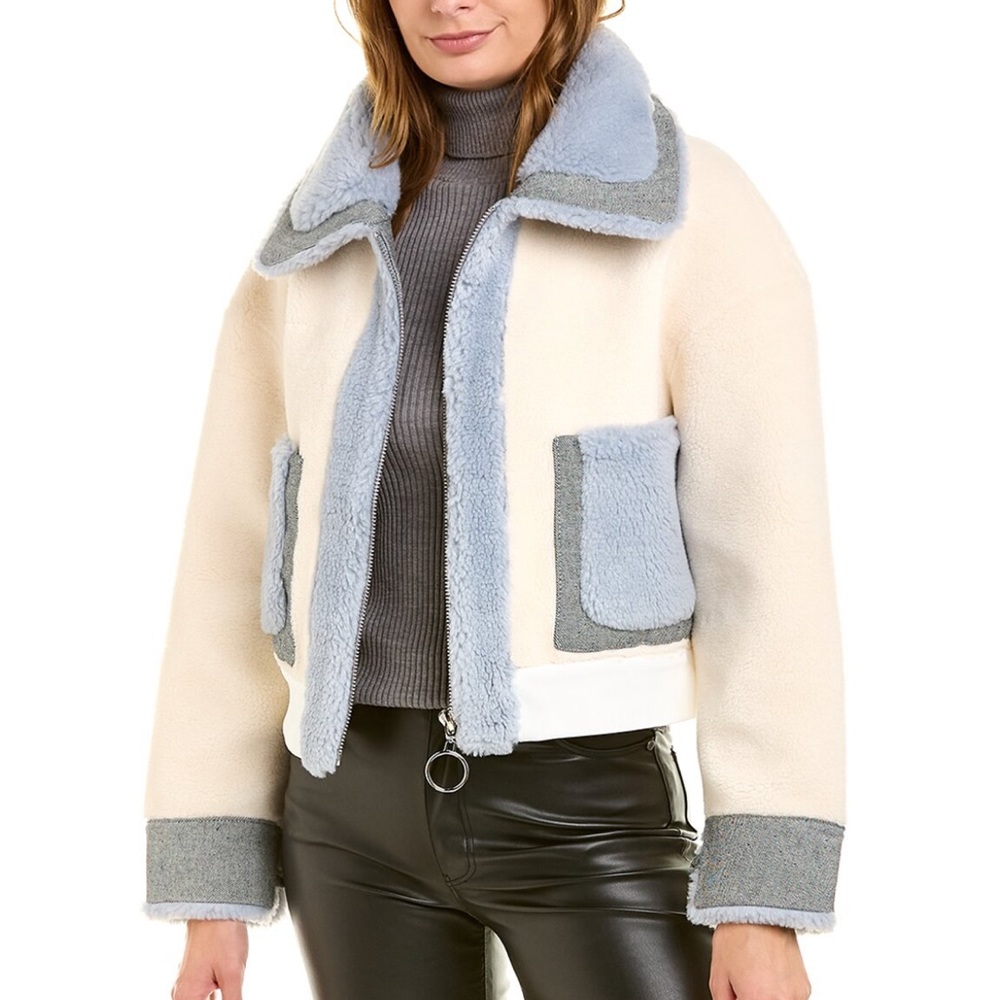 La Fiorentina
Colorblocked Denim Wool-Blend jacket.